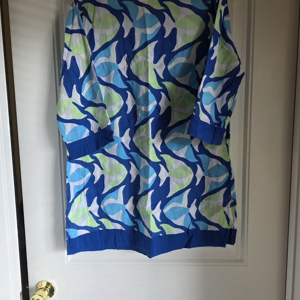 Talbots Oceanic Blue and Green Tunic